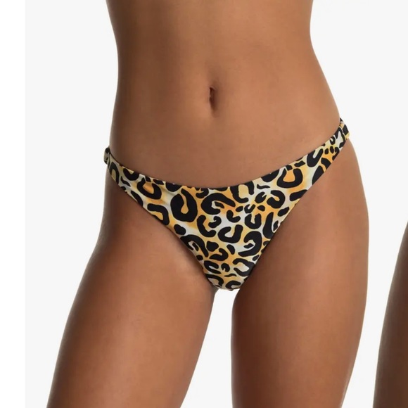 Bound by Bond Eye Golden Leopard Print Bikini Swim Set Size Small bottom Med Top - Picture 8 of 8